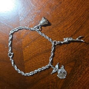 Silver Charm Bracelet with Marine Emblem